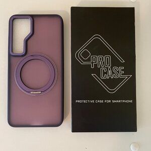 Samsung Galaxy S25 Plus Case with 360° Rotatable Magnetic Ring, Purple
